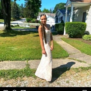 Prom/Homecoming/Evening Gown - Cream/RoseGold ( Jump Apparel) Size 1/2